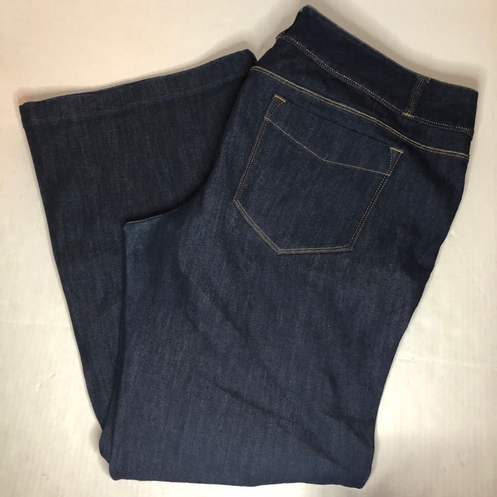 Lands End Denim Dark Wash Bootcut Jeans Sz 18 EUC